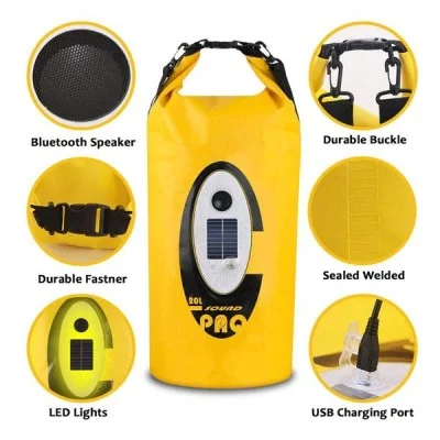 Ztarx 20L Waterproof Backpack With Bluetooth Speaker - Yellow